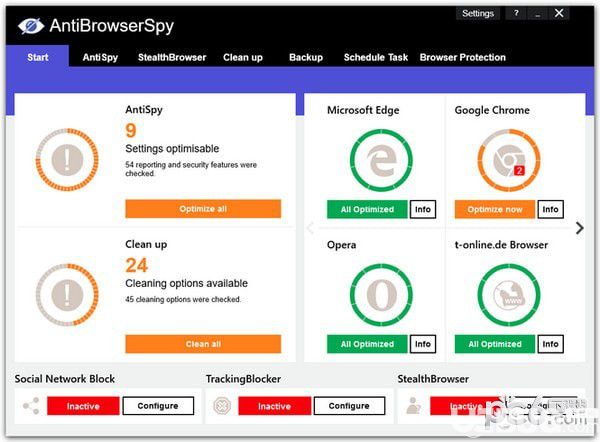 AntiBrowserSpy(系统反间谍软件)