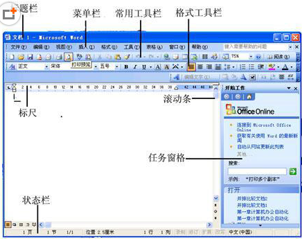 word2003破解版操作界面介绍