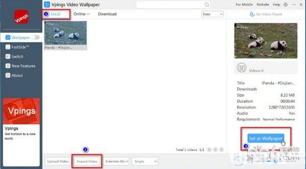 Vpings Video Wallpaper(视频桌面软件)
