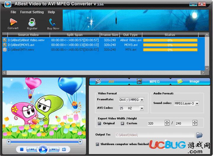 ABest Video to AVI MPEG Converter下载