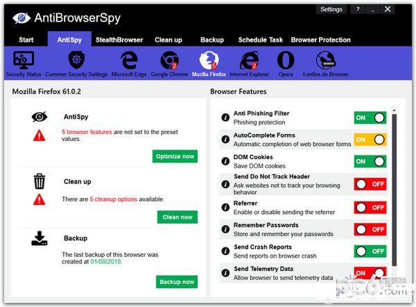 AntiBrowserSpy(系统反间谍软件)