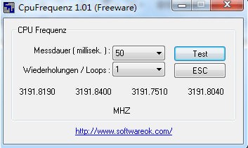 cpu运行频率检测工具(CpuFrequenz)