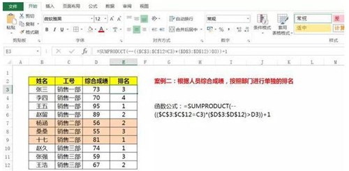 数据排名Excel函数公式教程