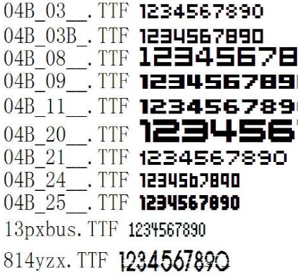 数字字体下载