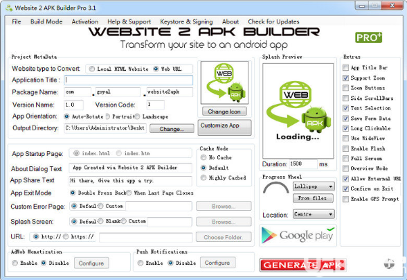 Website 2 APK Builder Pro(网站生成app工具)